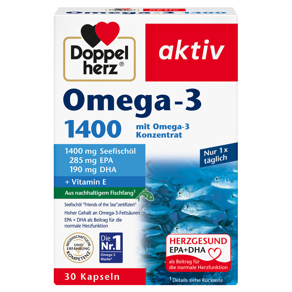 Doppelherz雙心 ・ 1400 Omega-3 濃縮深海魚油膠囊
