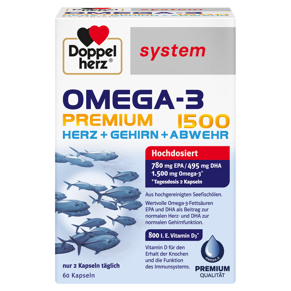 Doppelherz雙心 ・ 1500 Omega-3金萃濃縮深海魚油膠囊