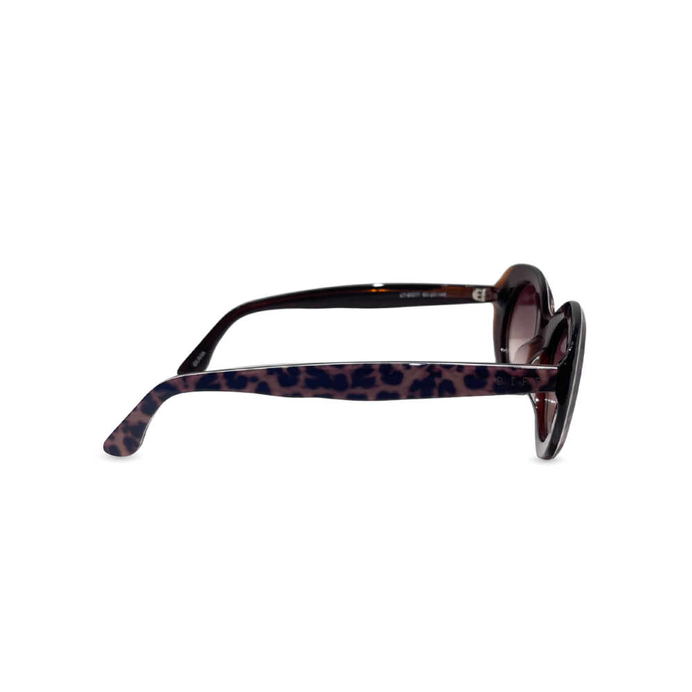 DIFF OLIVIA 貓眼形太陽眼鏡 (豹紋)