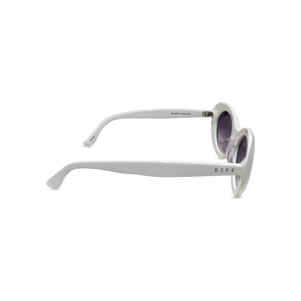 DIFF OLIVIA 貓眼形太陽眼鏡 (白色)