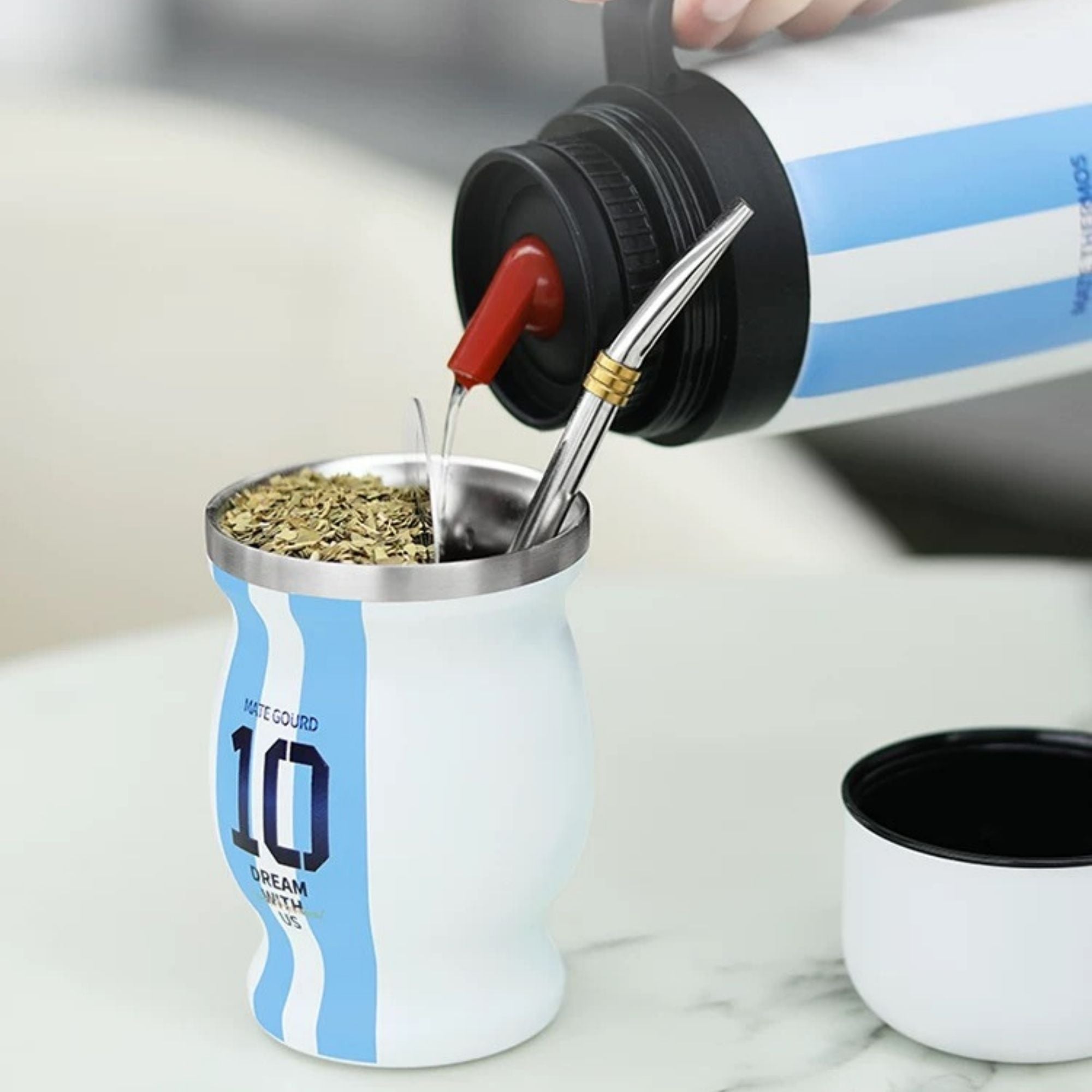 PLAYADITO 藍白10號保溫壺 1L