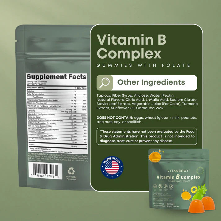 Vitanergy葉酸維生素B軟糖 (60粒)