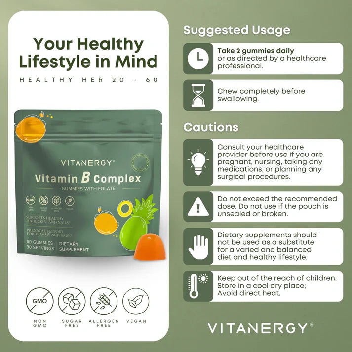 Vitanergy葉酸維生素B軟糖 (60粒)